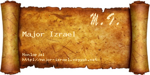 Major Izrael névjegykártya